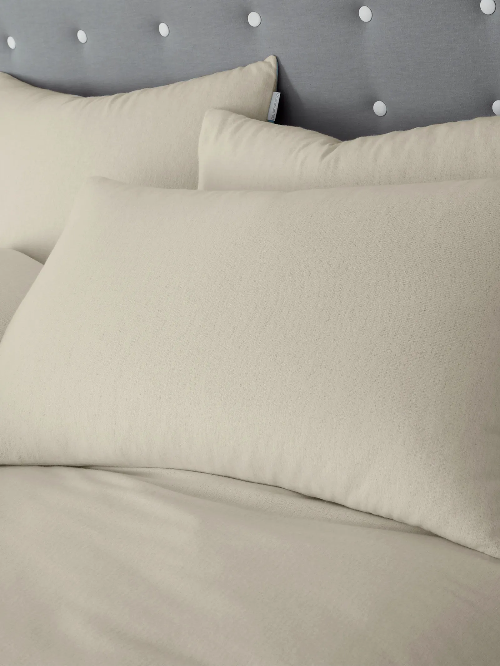Catherine Lansfield 'Brushed Cotton' Duvet Cover Set in Cream 2