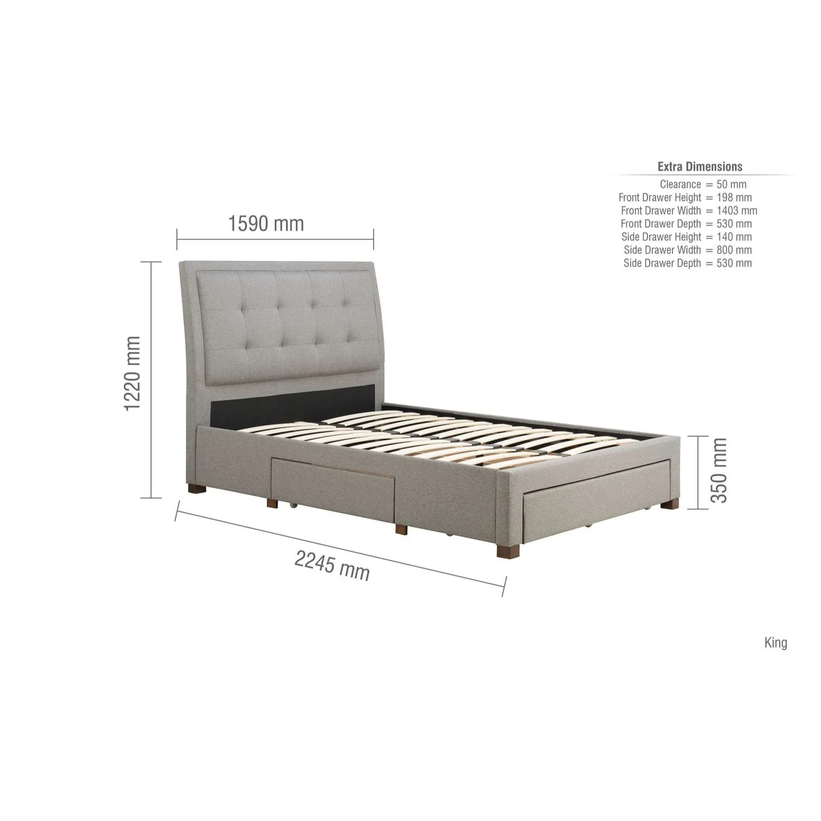Birlea Shelby Bed in Grey 6