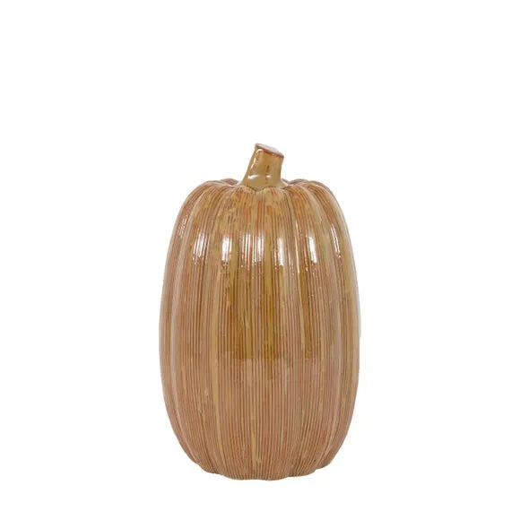 Cedar & Sage Rust Ceramic Pumpkin Ornament 4