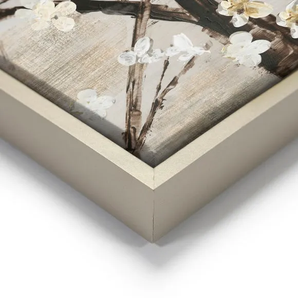 Silver Apple Blooms Framed Canvas 3
