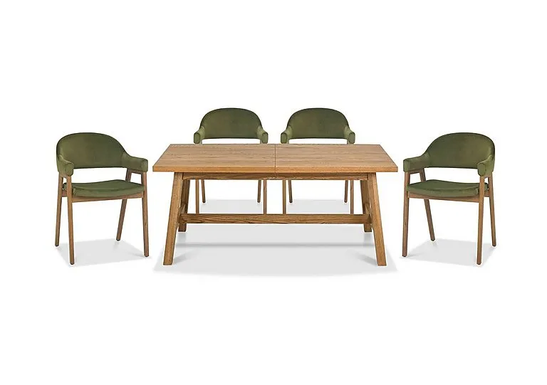 Stratford Small Extending Dining Table with 4 Fabric Dining Arm Chairs