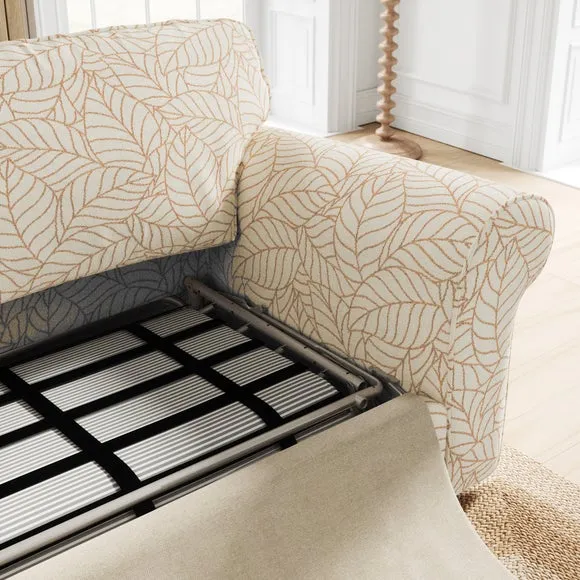 Flori Woven Leaf Fabric 2 Seater Sofa Bed 3