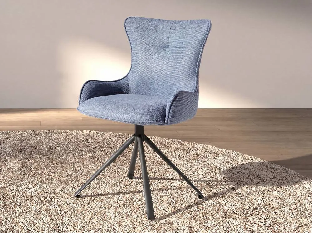 Angel Cerda Modern Swivel Chair in Blue 3