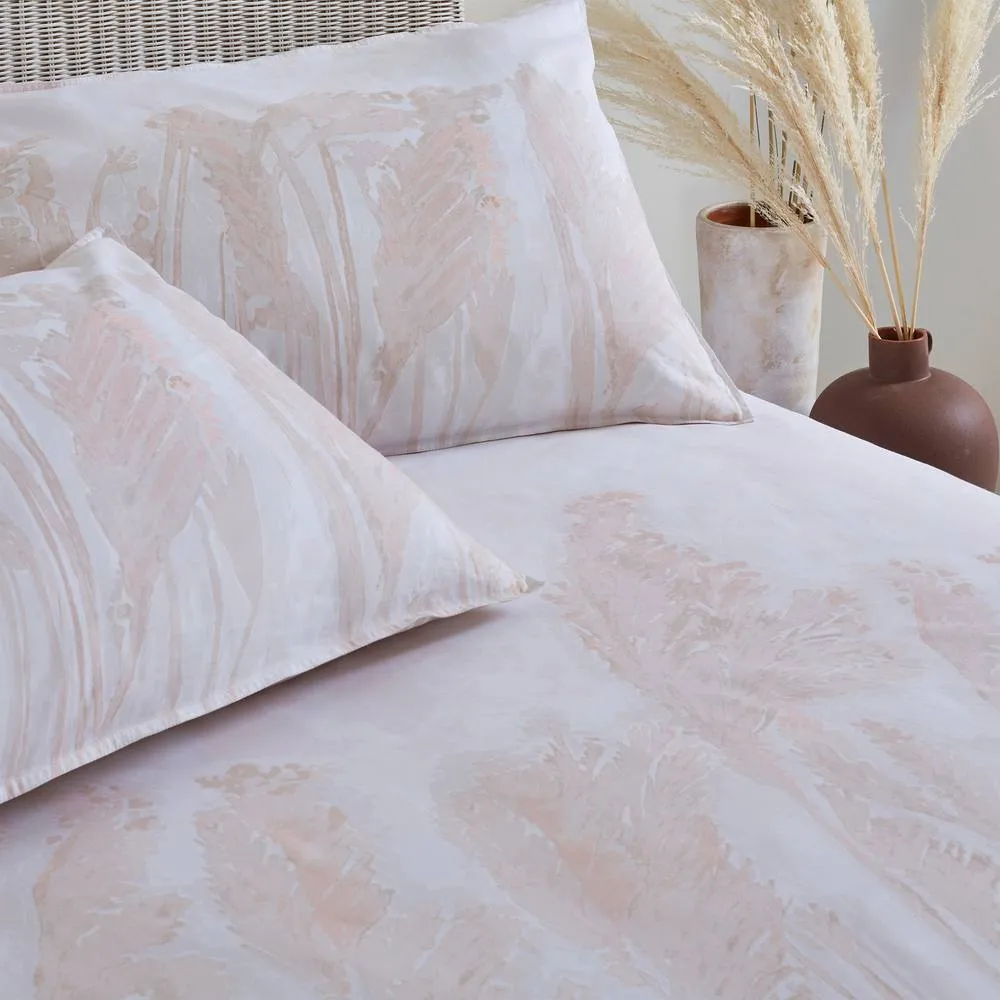 Yard Pampas 100% Washed Cotton Duvet Cover Set in Pale Pink 2