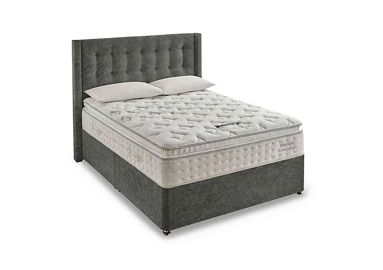 Revitalise Breathe 3000 Pillowtop Divan Set - Double - Fine Cord Velvet Hunter