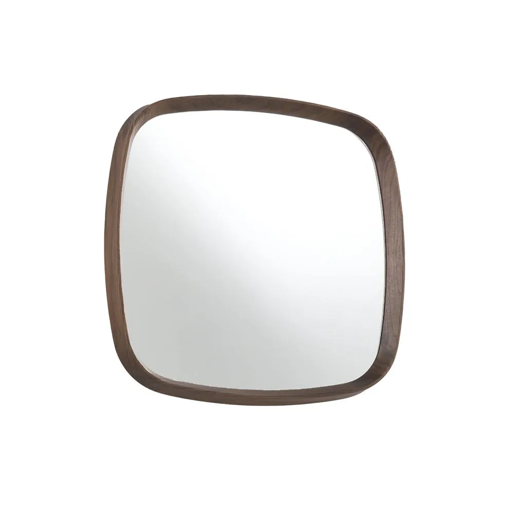 Porada Mix 4 Square Wall Mirror Canaletta Walnut Small 2