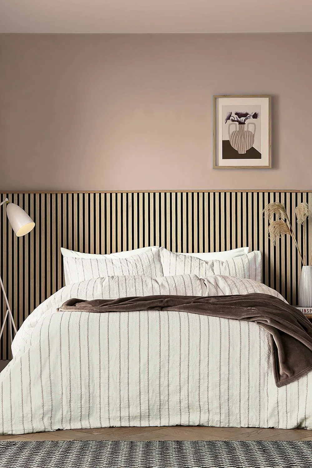 Helena Springfield 'Waffle Stripe' Duvet Cover Set in Brown 1