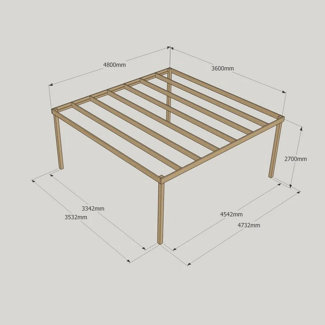 Rutland County Garden Furniture Ltd Box Pergola - Wood - L360 x W480 x H270 cm - Rustic Brown 3