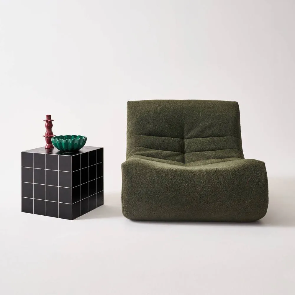 sweeek Cubic coffee table, side table with matt ceramic-effect finish, 40x40x in Black 4