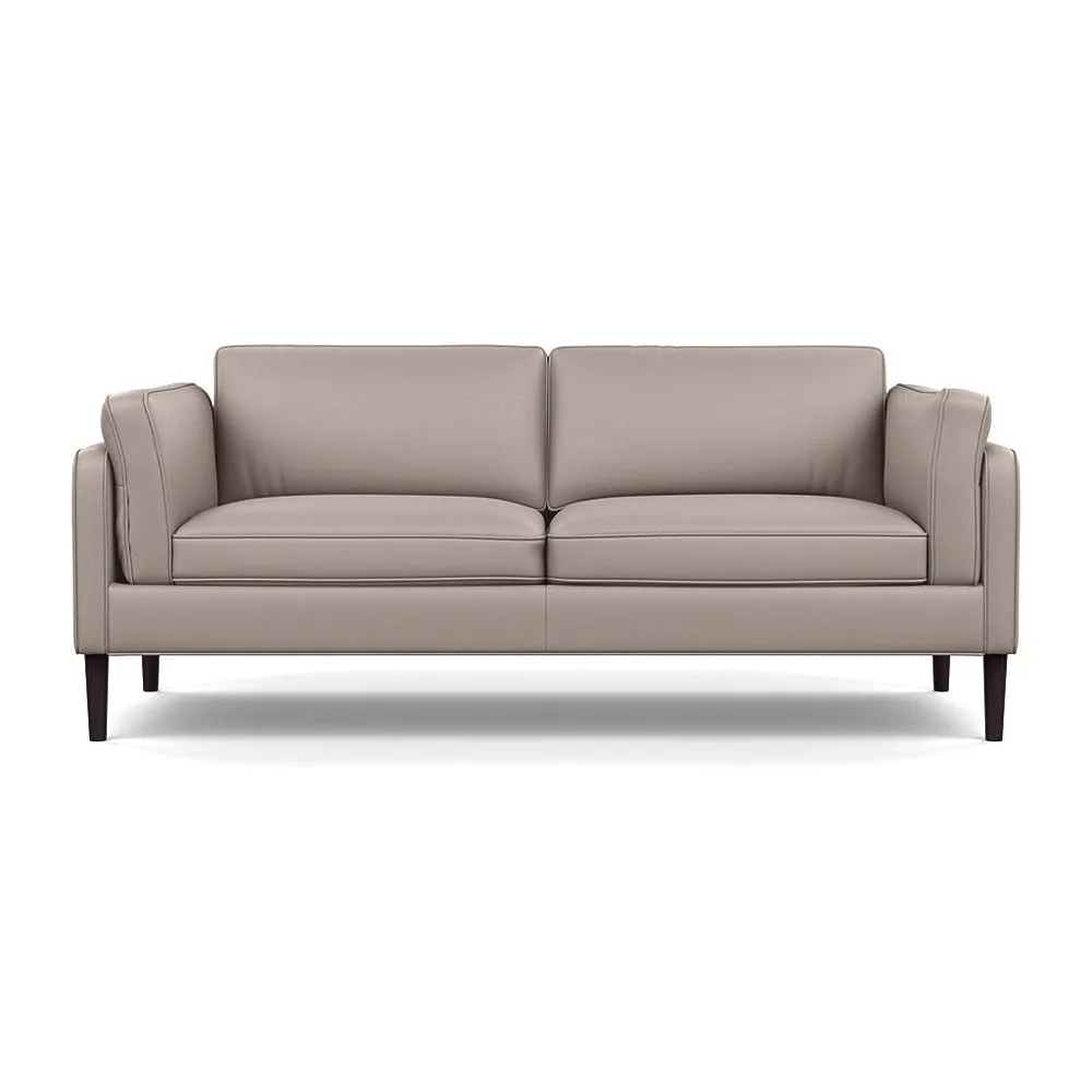 Heal's Sonno 3 Seater Leather Grain Light Grey 060 Wenge Black Feet 1