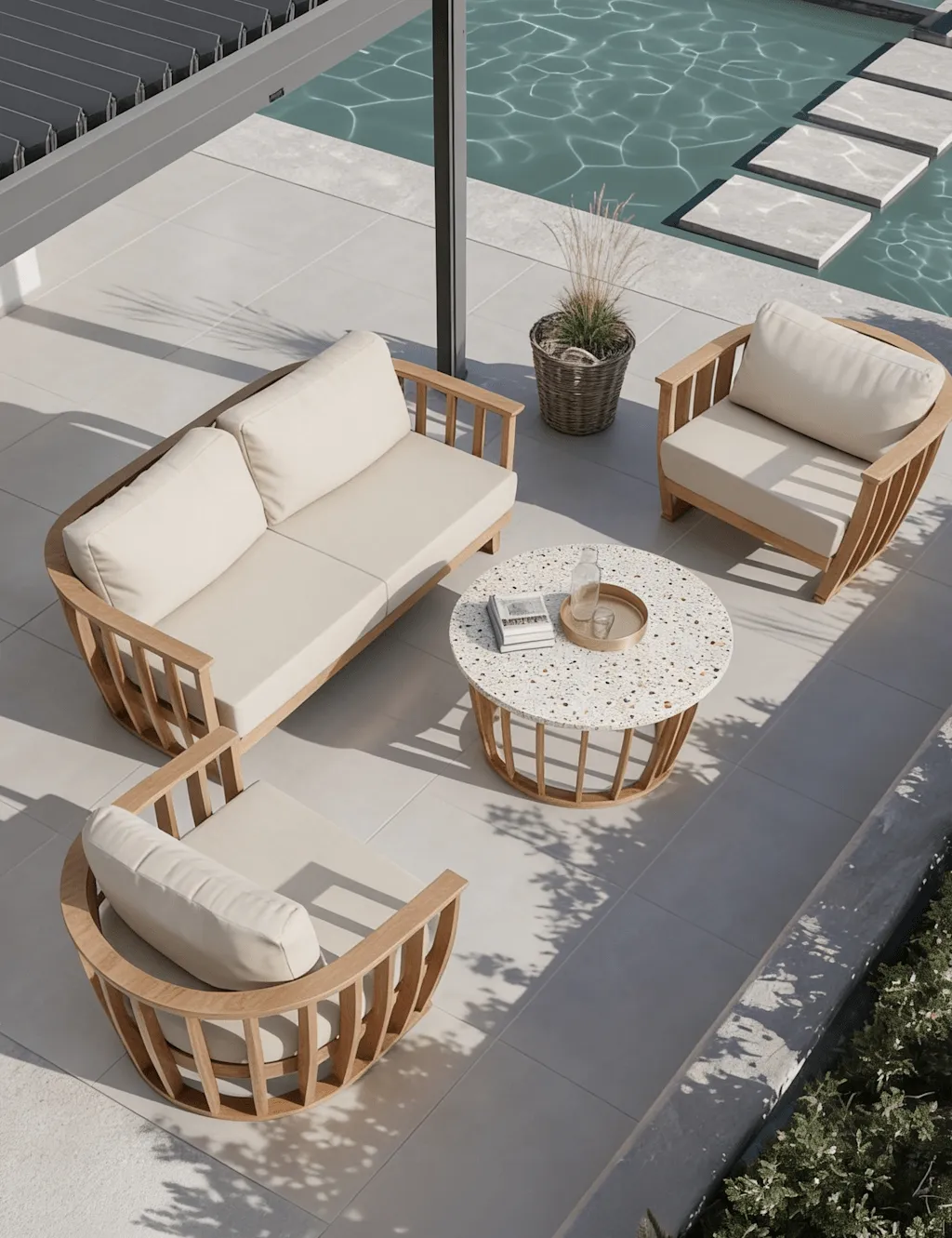 Royalcraft Lucca 5 Seater Lounge Set Natural