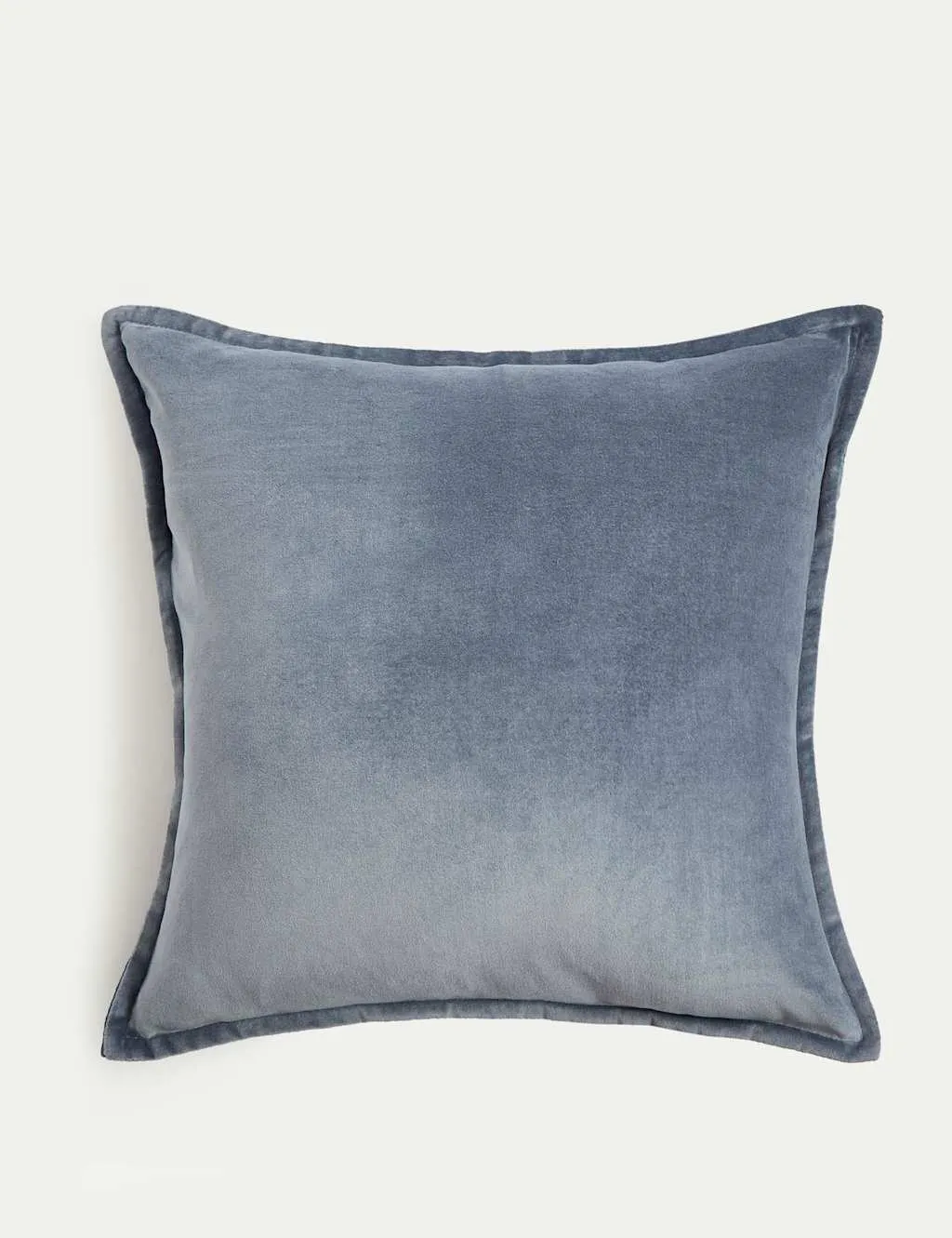M&S Pure Cotton Velvet Cushion Slate Blue