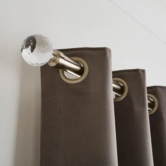 Faceted Ball Extendable Metal Eyelet Curtain Pole 4