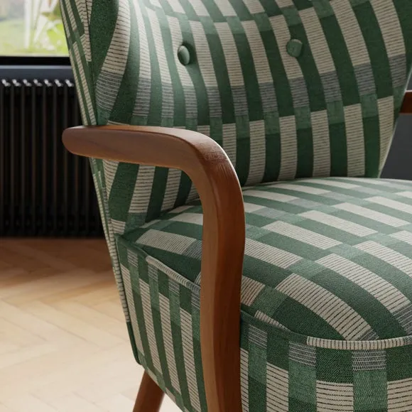 Eliza Checkerboard Wooden Arm Occasional Armchair 3