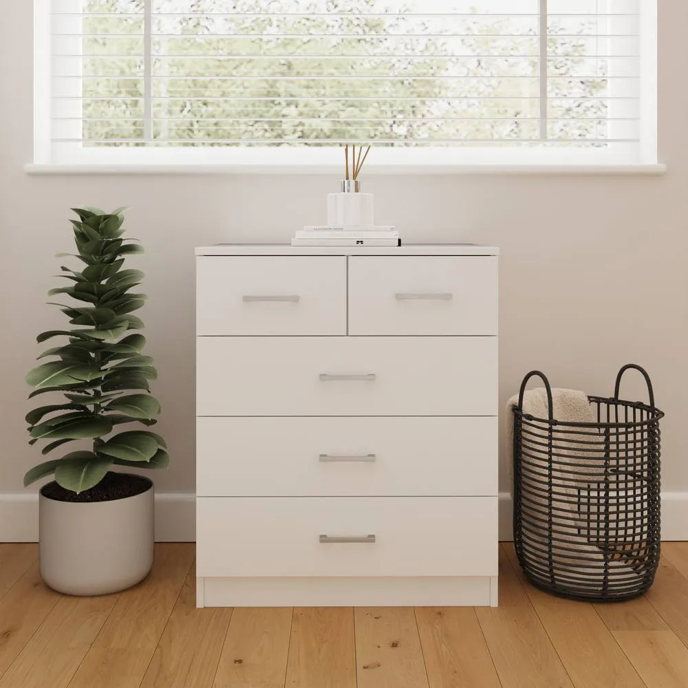 GFW Bailey 2+3 Drawer Chest in White