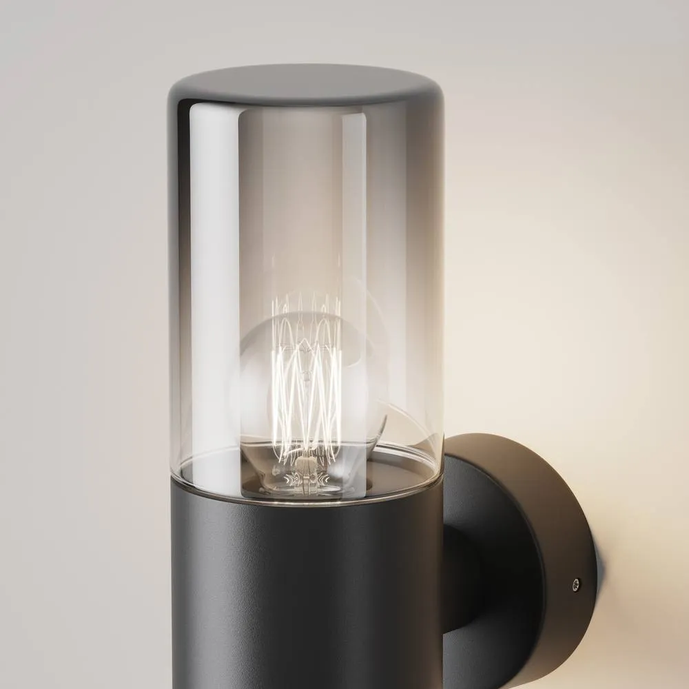 Netlighting Amas Outdoor Modern Wall Lamp Graphite IP54 1xE27 in Grey 2