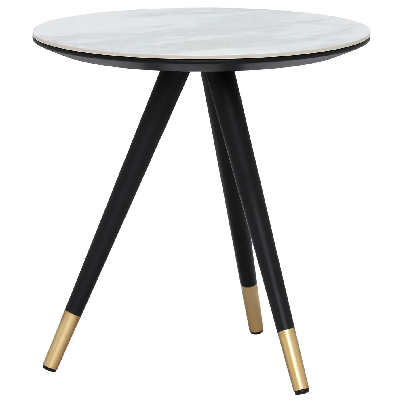 Parian Corner Table, Matt Black and White Ceramic