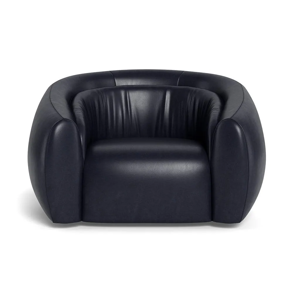 Heal's Flora Loveseat Stonewash Leather Black