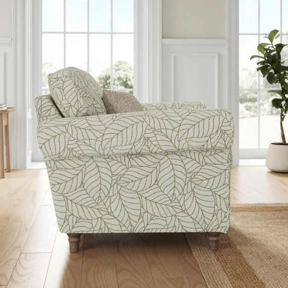 Flori Woven Leaf Fabric Armchair 2