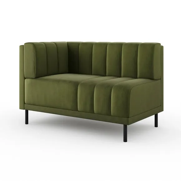 Amali Corner Dining Bench, Matte Plush Velvet 6