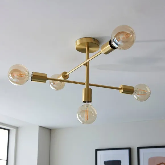 Vogue Ryker 5 Light Semi Flush Ceiling Light 2