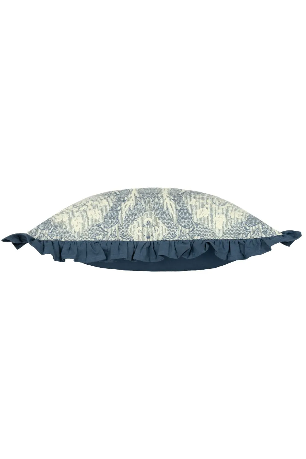 Paoletti Kirkton Floral Pleated Polyester Filled Cushion in Dark Blue 3