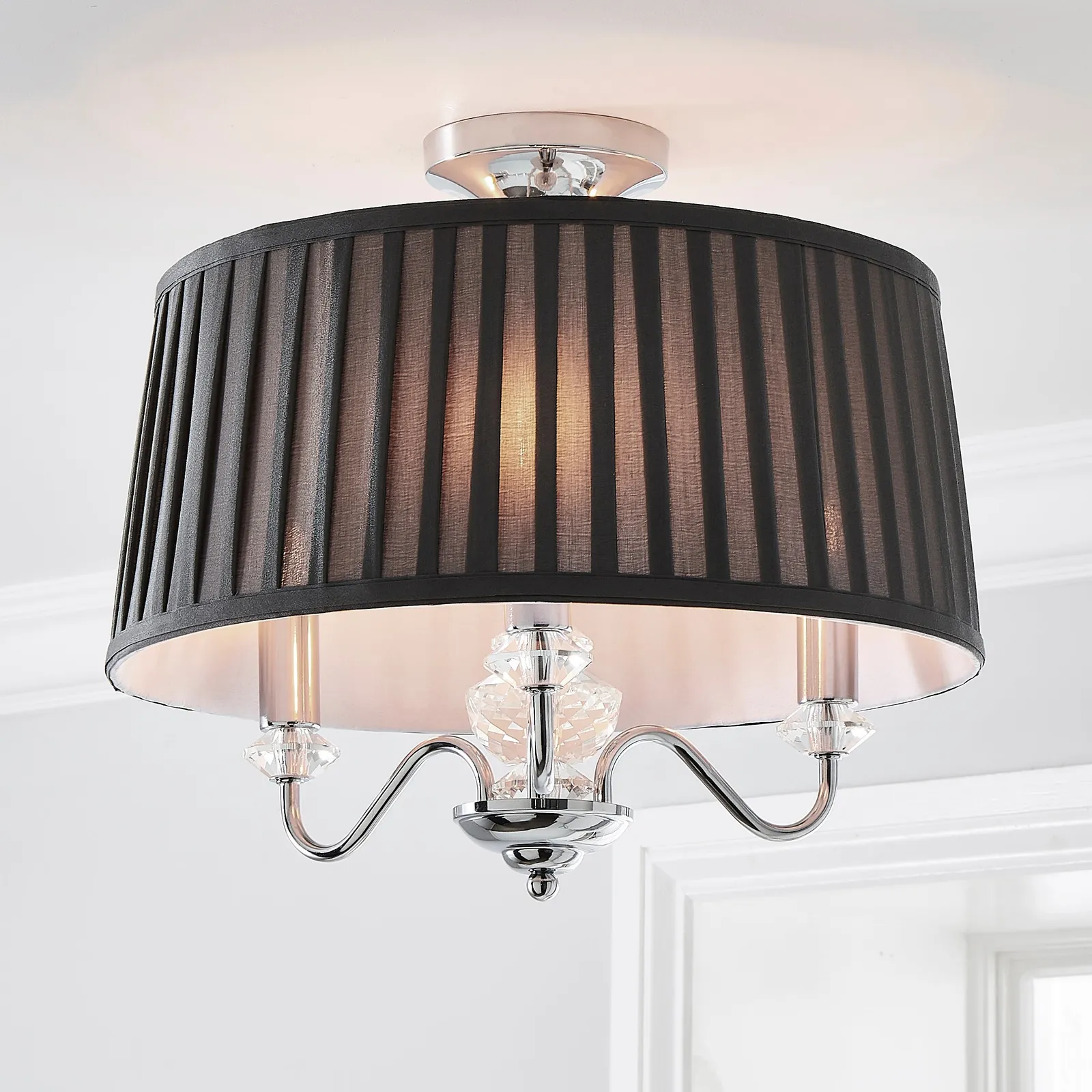 Dorma Genevieve 3 Light Semi Flush Fitting Chrome