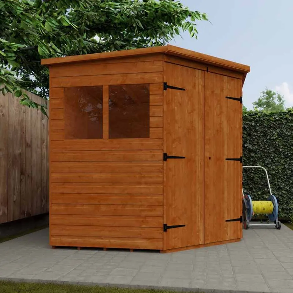 Buttercup Farm 7 x 7 Feet Corner Shed 12mm Shed - Solid Wood/Softwood/Pine in Burnt Orange 4