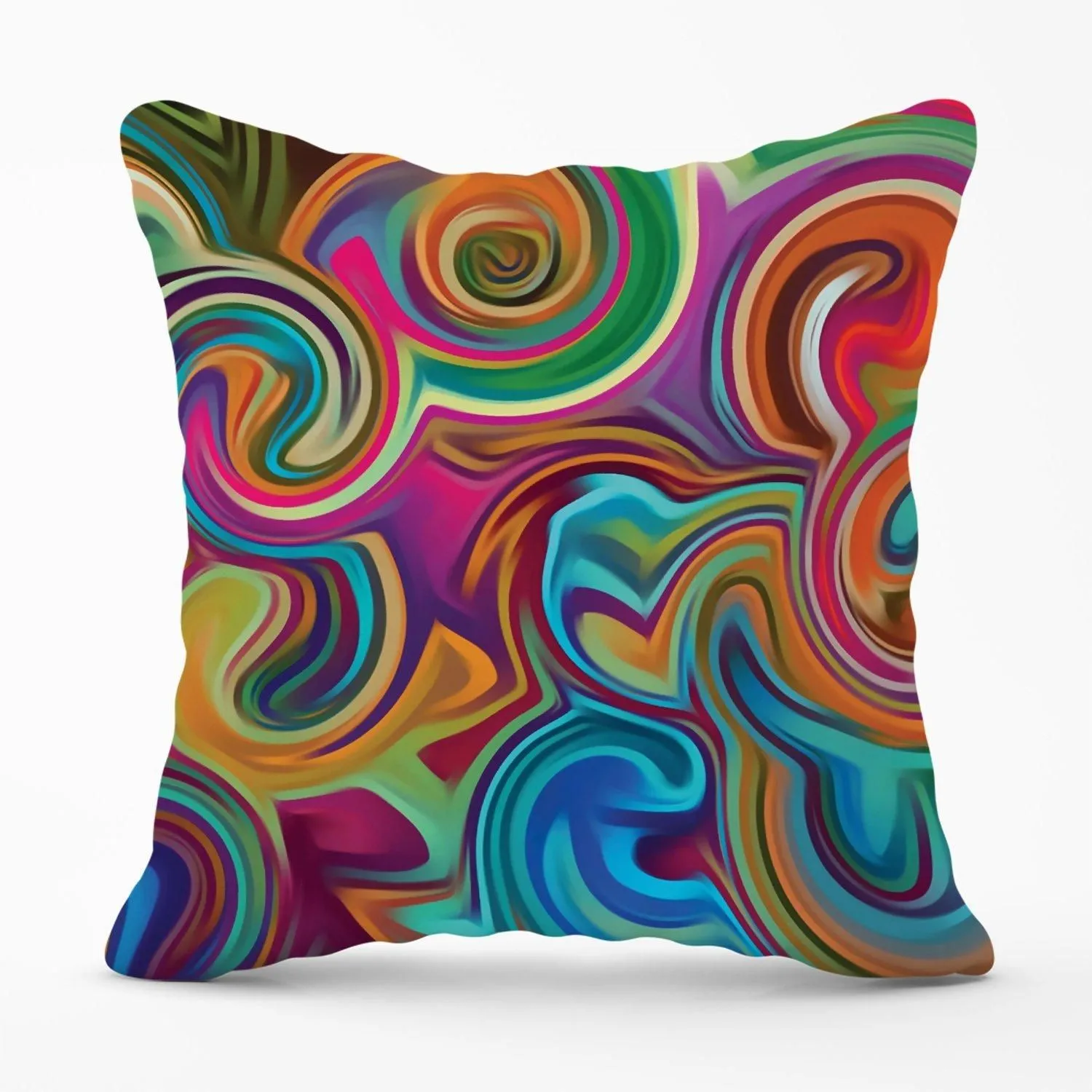 Warren Reed - Designer Colourful Wave Pattern Outdoor Cushion in Red