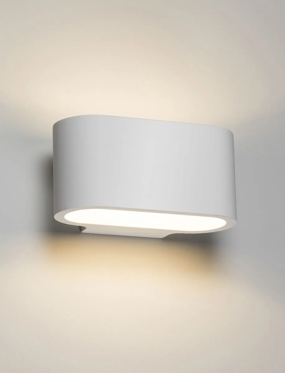 Netlighting G9 Curved Up & Down Plaster Wall Light 180mm 230V IP20 40W in White