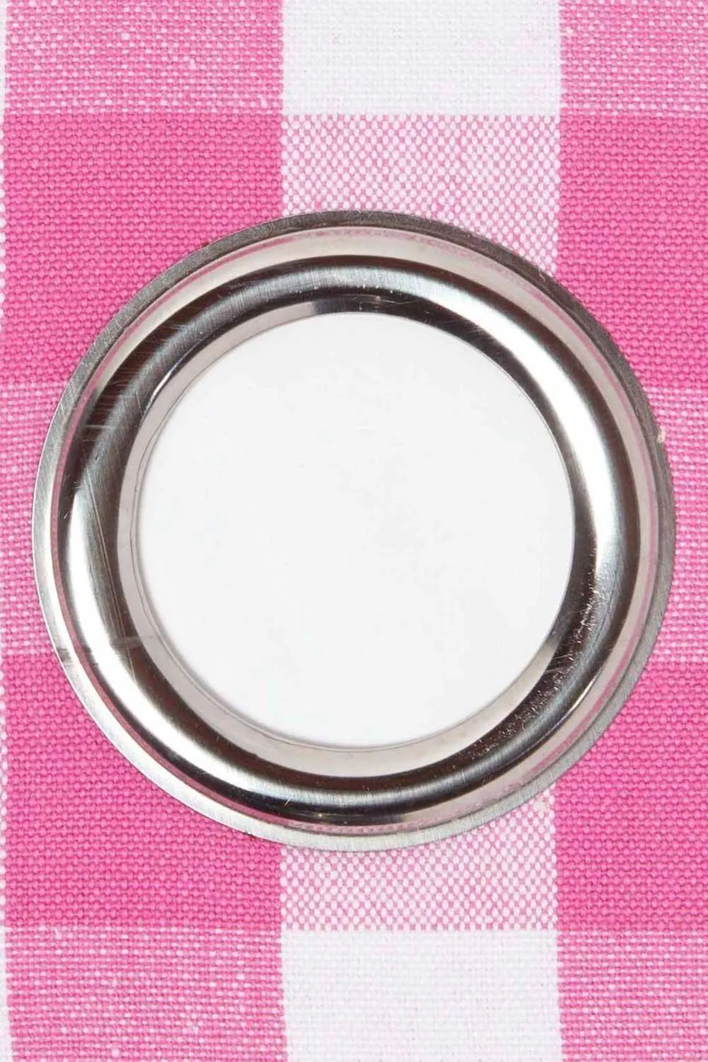 Homescapes Cotton Block Check Gingham Eyelet Curtain Pair in Pink 3