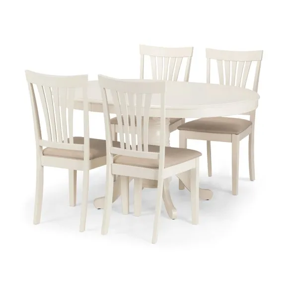 Stanmore 4-6 Seater Round Extendable Dining Table, Off White 6