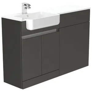 Be Modern Botanica Midnight Mist Left Hand 1260mm Freestanding Vanity & Toilet Pan Unit with Basin Modular Combination