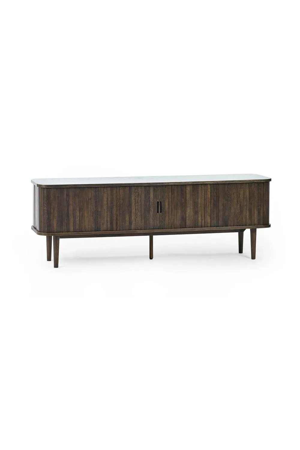 Julian Bowen Arya TV Cabinet with Sliding Door Storage in Dark Brown 3