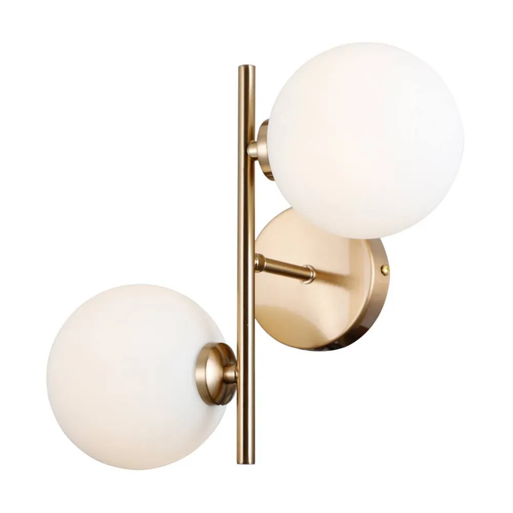 Netlighting Mirellio Globe Wall Lights Honey Brass 2xG9 in Gold