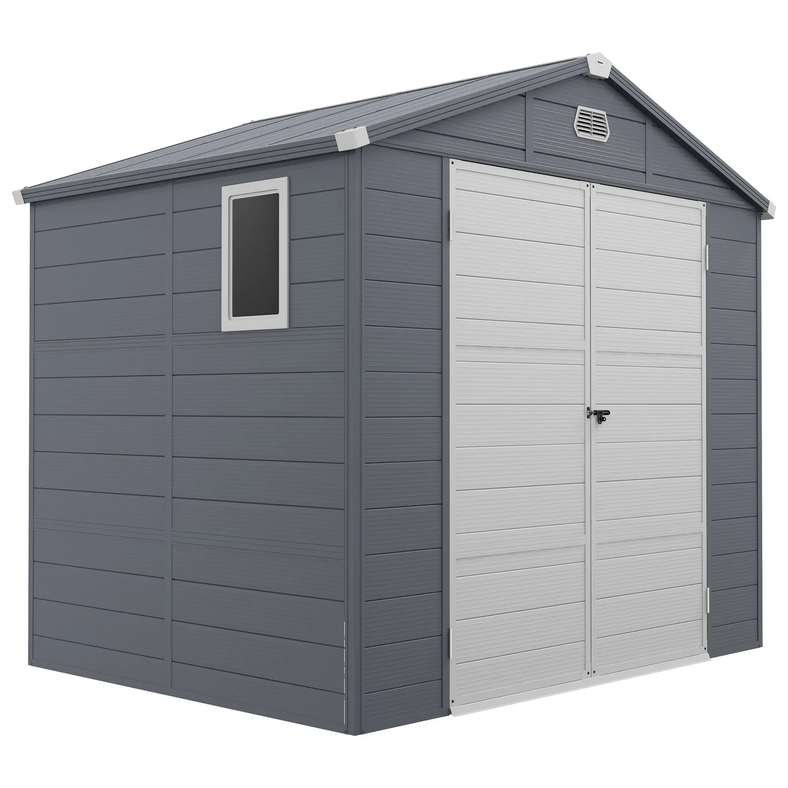 OUTSUNNY 4 x 3ft Garden Shed Storage with Foundation Kit & Vents in Light Grey 2