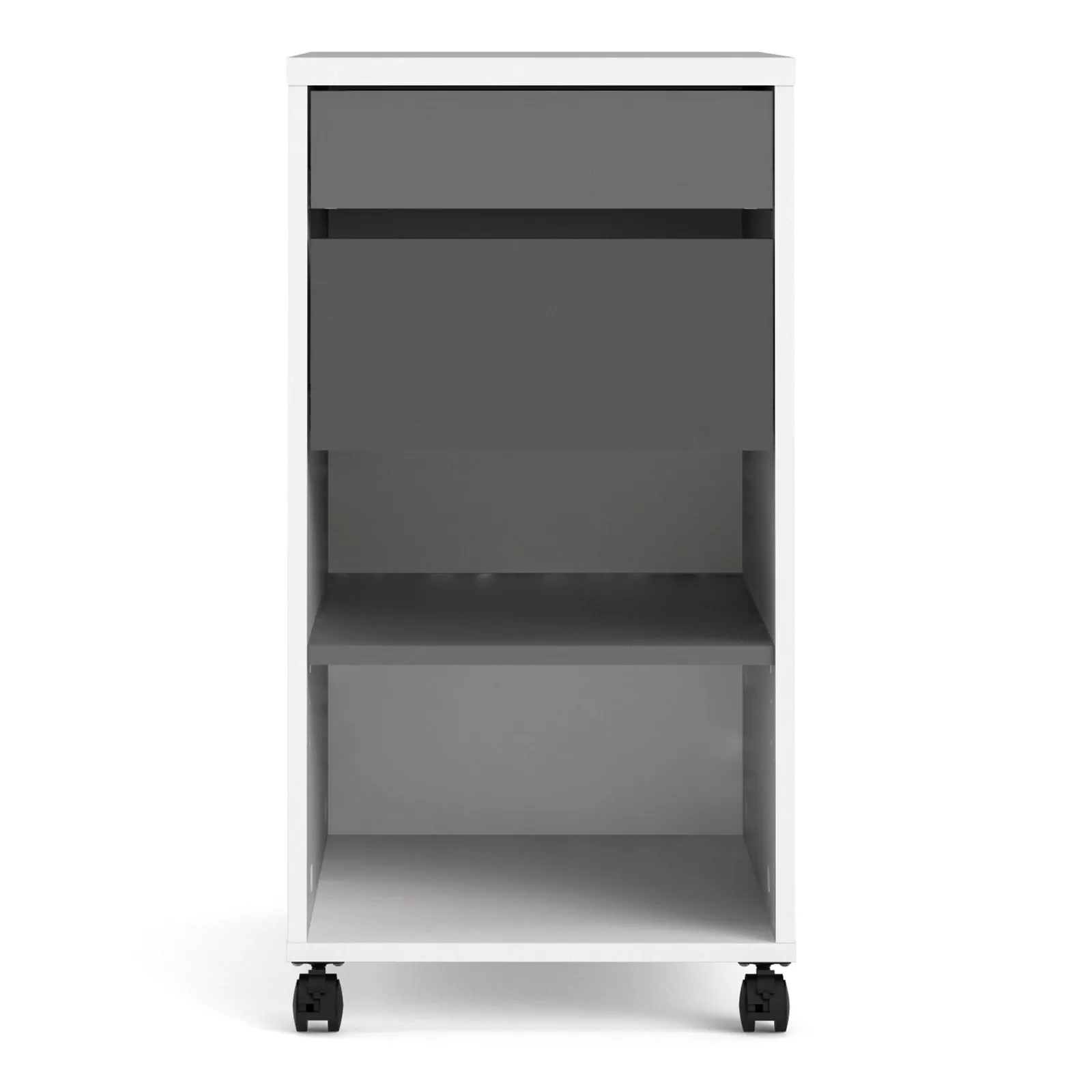 Furniture To Go Function Plus Mobile File Cabinet 2 Drawers 1 shelf in White 2
