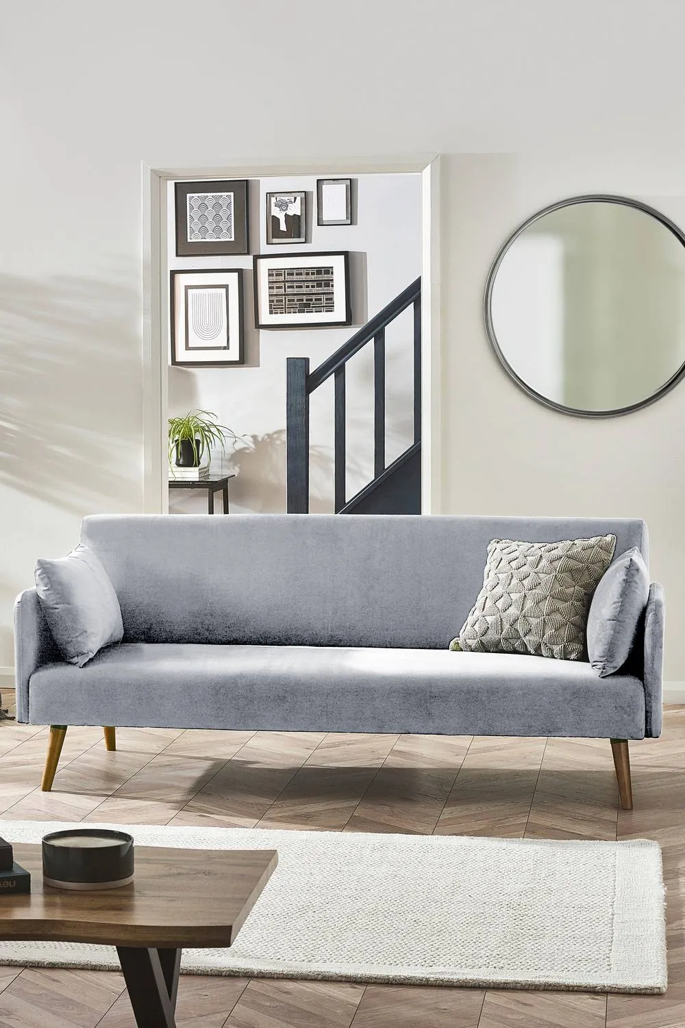 Julian Bowen Andi Upholstered 3 Seater Sofa Bed in Grey 1