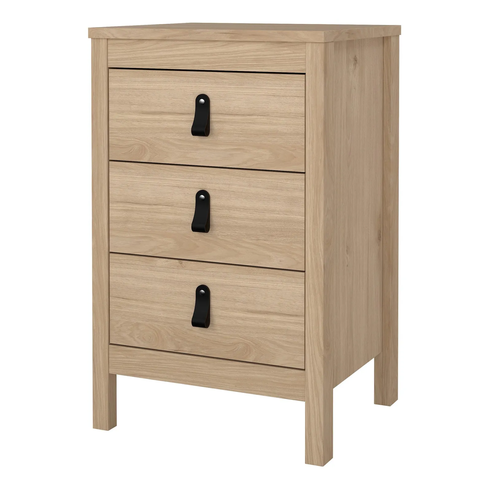 Furniture To Go Barcelona Bedside Table 3 Drawers in Jackson Hickory Oak in Light Oak 3