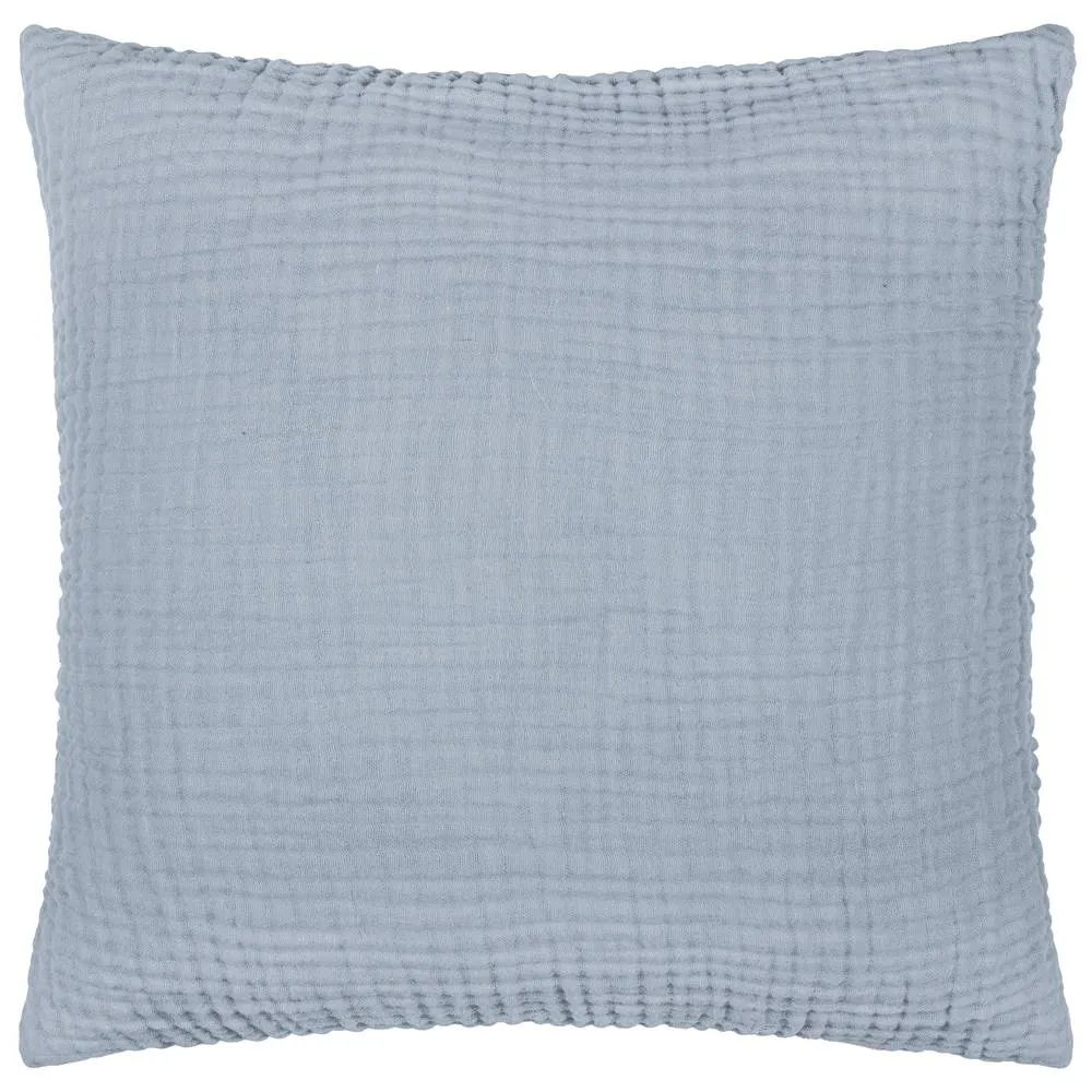 Yard Lark Muslin 100% Cotton Plain Cushion in Pale Blue 2