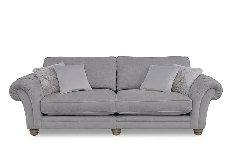 Cotswold 4 Seater Split Frame Classic Back Sofa - Darwin Silver
