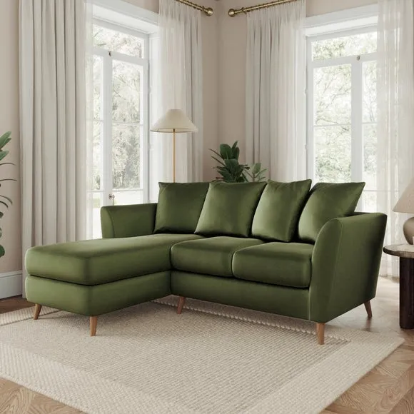Bess Corner Chaise Sofa, Opulent Velvet 1