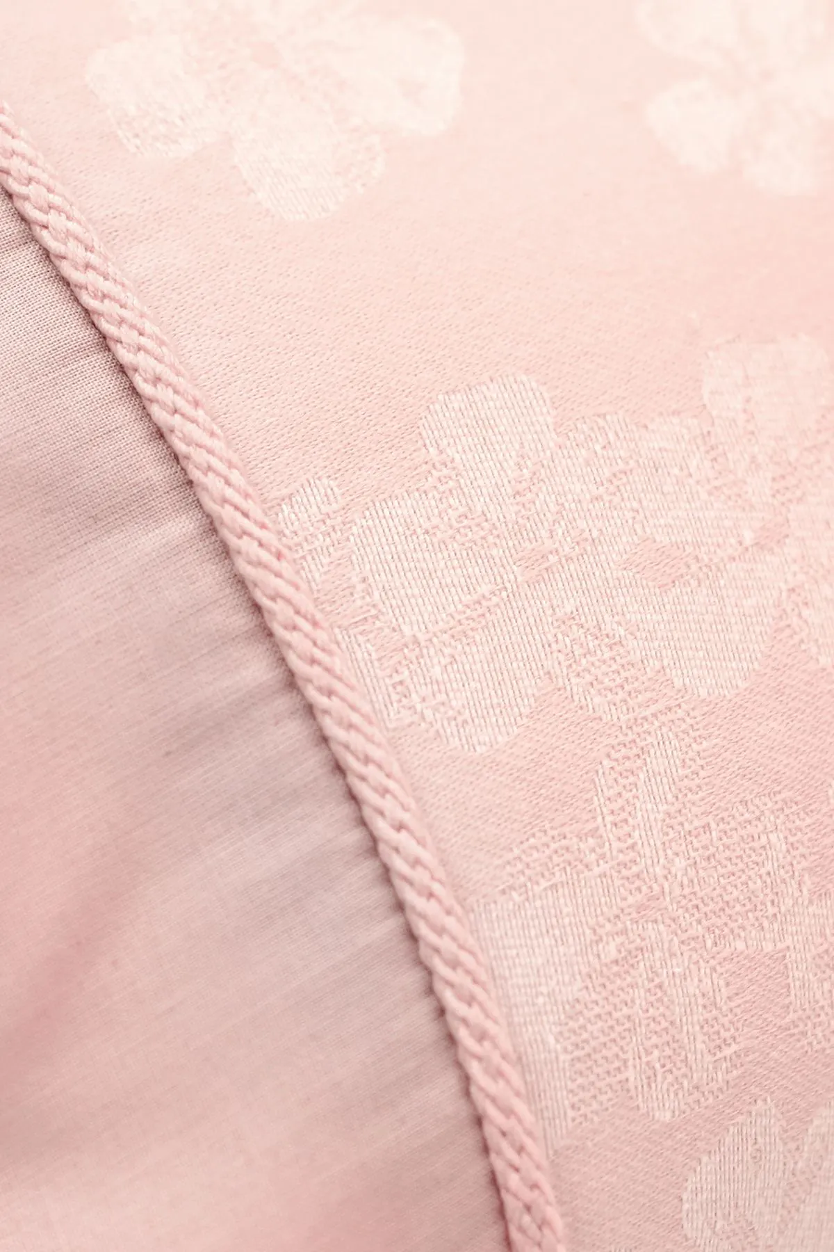 Dreams & Drapes 'Blossom' Woven Jacquard Floral Filled Rectangular Cushion in Light Pink 2