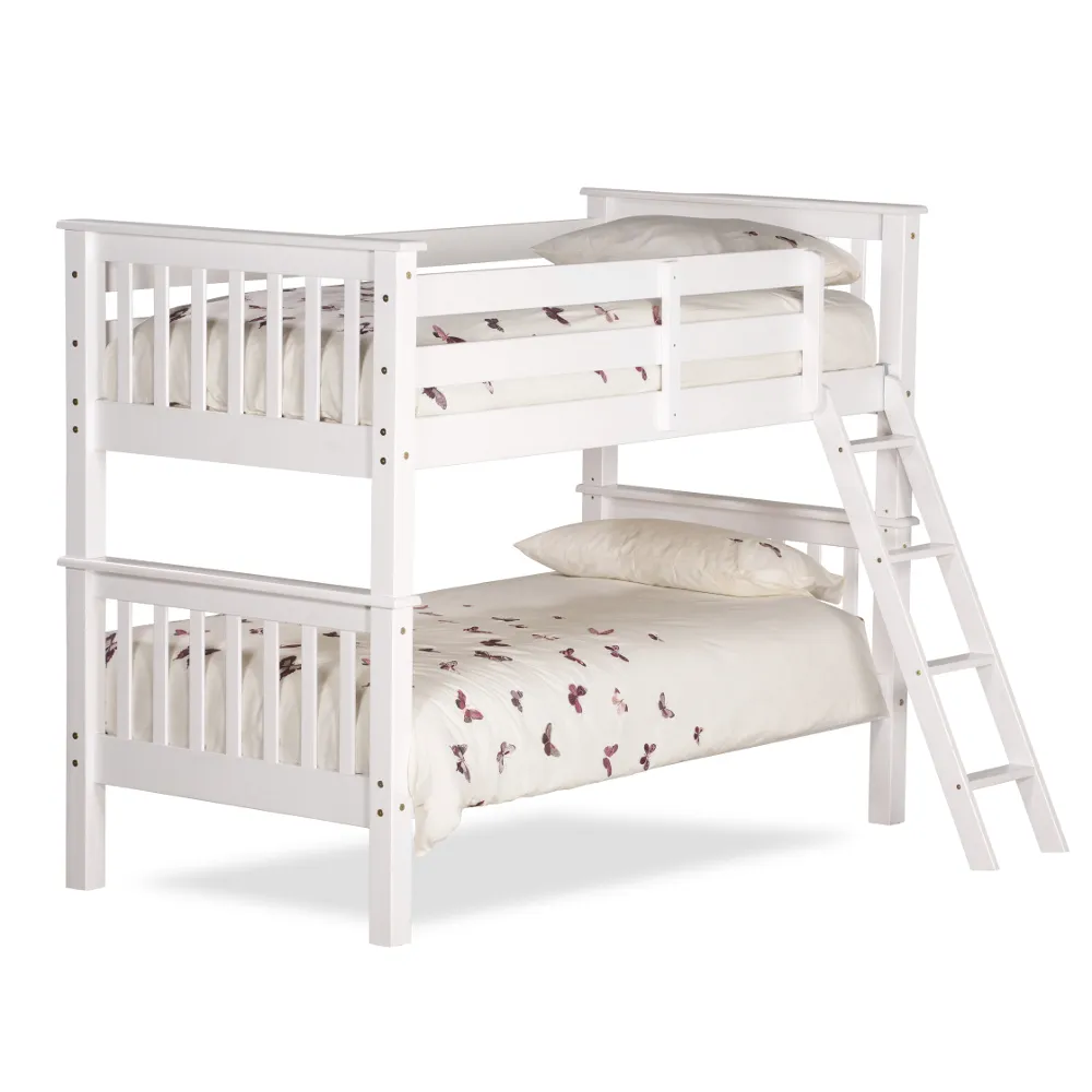 Oxford White Wooden Bunk Bed Frame - 3ft Single