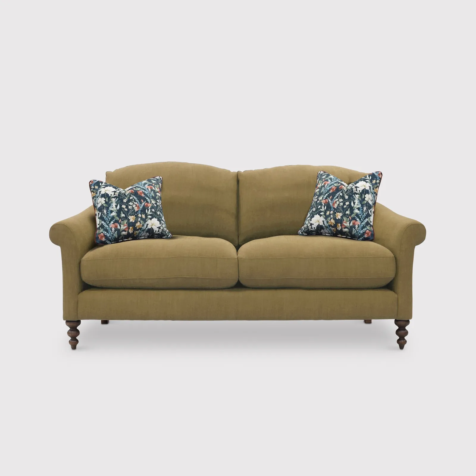 English Heritage Clover 26 Small Sofa With Pre Set Scatters, Yellow | Barker & Stonehouse 1