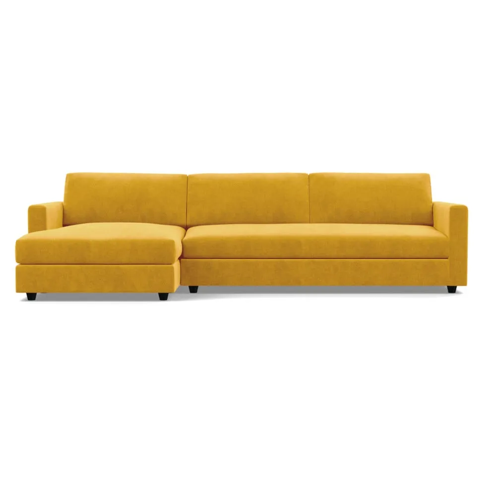 Heal's Nimbus II Complete 4 Seater Corner Chaise LHF Smart Luxe Velvet Canary Black Feet 1