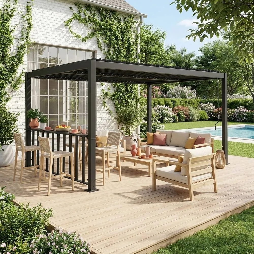 sweeek Narrow counter 3m for Palace pergola in Dark Grey