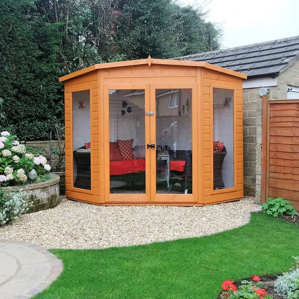 Shires Barclay Shiplap Summerhouse Garden Sun Room Approx 7 x 7 Feet in Brown 3