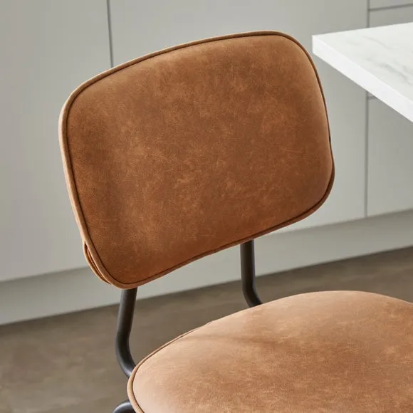 Barker Counter Height Barstool, Faux Leather 3