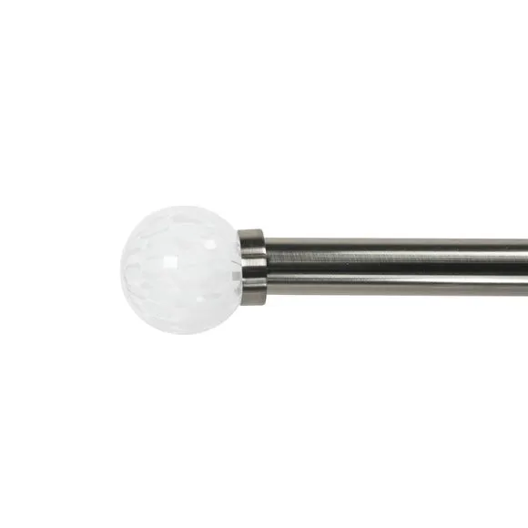 Studio Glass Finial Pair Satin Steel